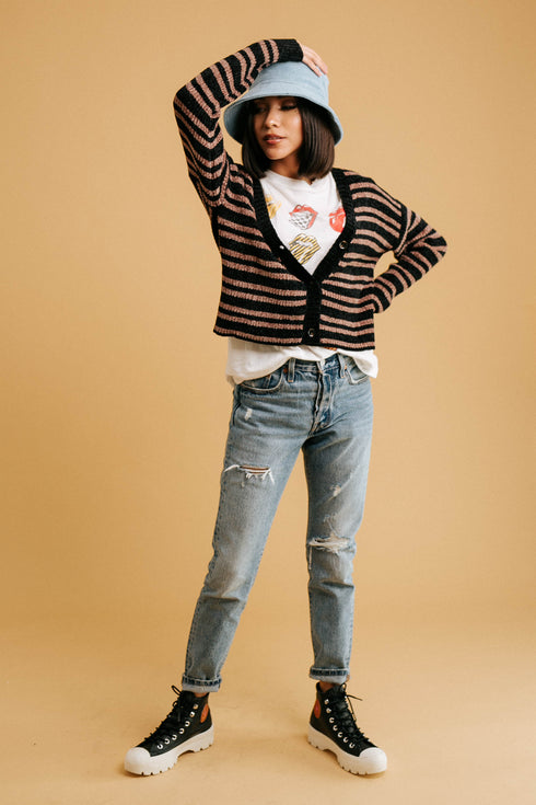 Delaney Striped Cardi